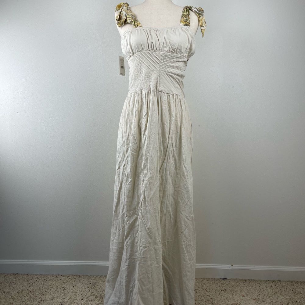 NWT Free People Linen Rayon Blend Maxi Dress Size 10